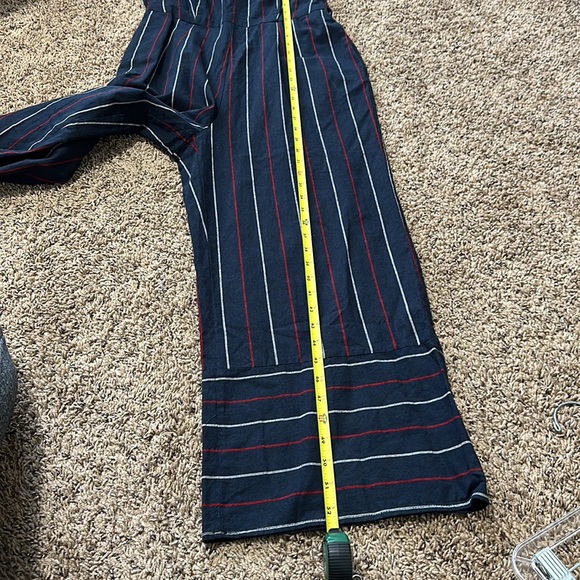 Universal Thread Sleeveless Striped Jumpsuit Navy Blue/Red/White Small - Picture 16 of 16